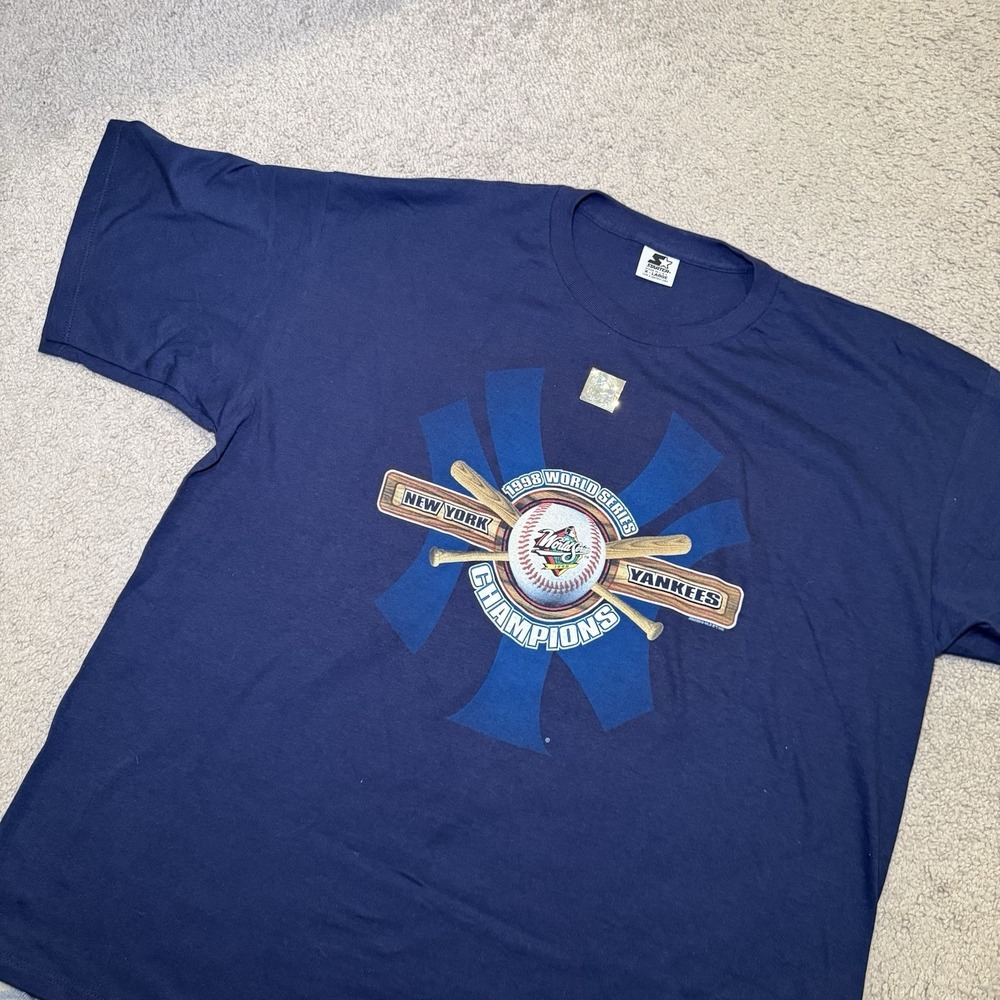 Vintage New York Yankees T-Shirt‎ 1998 MLB World Series Champions XL Brand New